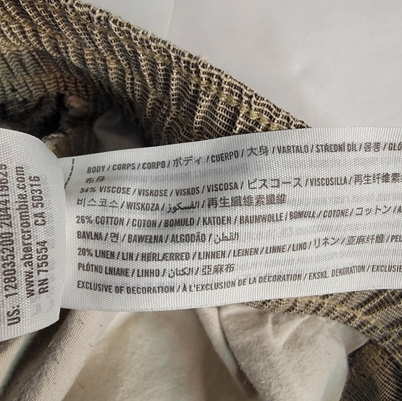 Abercrombie and fitch Sz XS Shorts High rise Linen Blend Pockets Drawstring - Picture 6 of 8